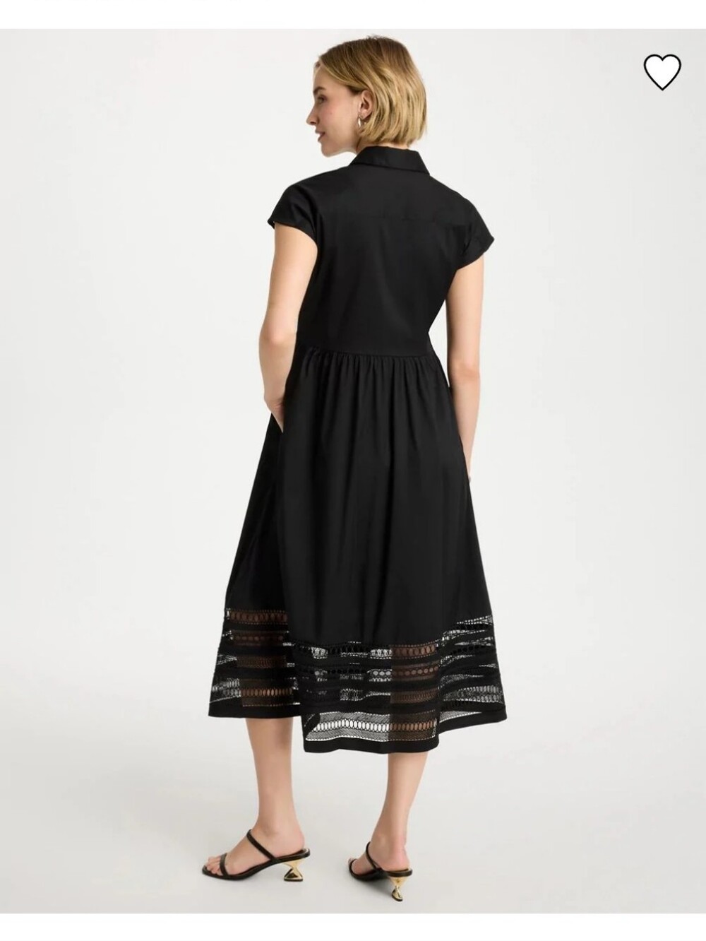 Chico's Lace Trim Midi Shirtdress- 2 (12/14-L) - Picture 6 of 11